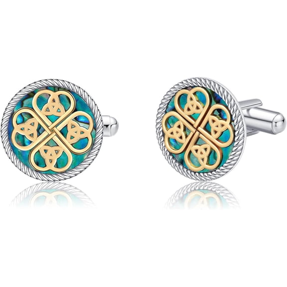 Cufflinks for Men Sterling Silver Abalone Shell Tuxedo Shirt Cuff Links Jewelry for Men Father Business Groomsmen