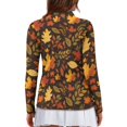 thumbnail image 4 of Aplkyhs Maple Leaf Women Sport Shirts Long Sleeve Sport Shirts Lightweight Fit Plain Machine Washable Soft and Comfortable Suitable for Tennis Enthusiasts, 4 of 7