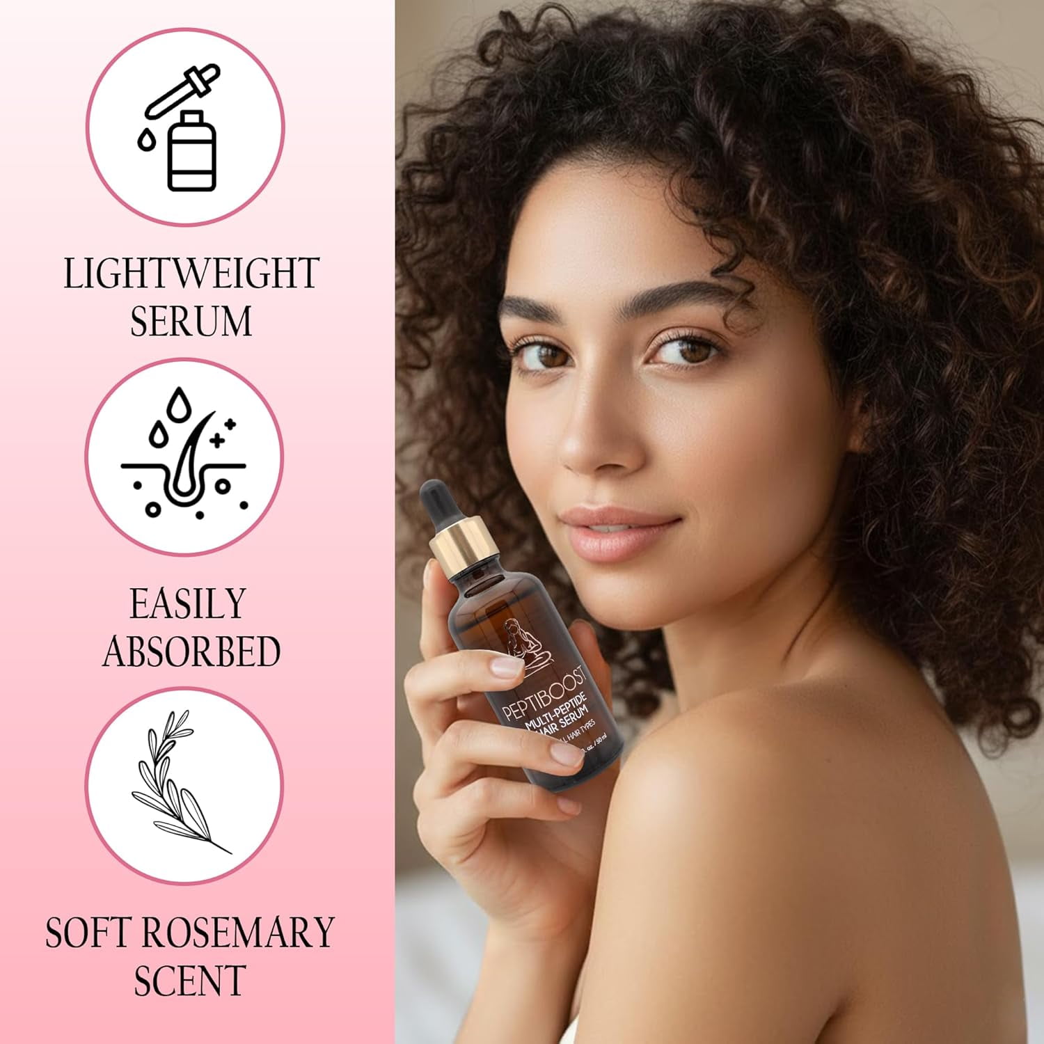 Karma Beauty PeptiBoost Multi Peptide Hair Serum for Hair Growth (50ml) | Lightweight Anti Frizz Hair Serum for Dry or Damaged Hair | Peptide Hair Growth Serum for Thicker, Fuller, Healthier Hair