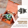 thumbnail image 4 of Uxcell Wooden Box Hasp Latch, Butterfly Vintage Engraved Hasp Latch Hook with Mounting Screws Bronze 44x50mm, 4 of 7