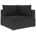 thumbnail image 2 of vidaXL 10 Piece Garden Lounge Set with Cushions Poly Rattan Black, 2 of 5