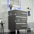thumbnail image 2 of Eviva Deluxe 32"W x 18"D Gray Freestanding Bathroom Vanity with White Porcelain Integrated Sink, 2 of 7