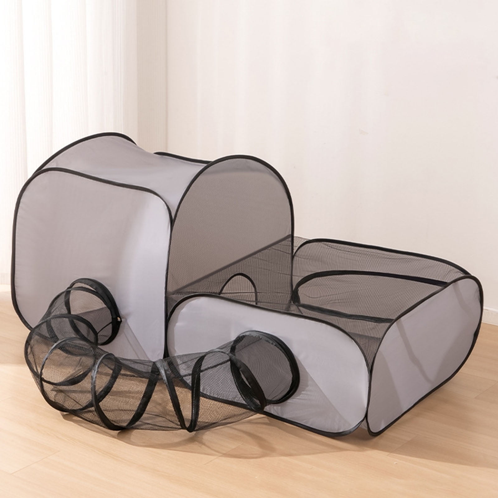 Sunproof Ventilated Cats Playpen Foldable Outdoor Enclosure Shelter With Scratch Resistant Fabric Camping Tunnel House