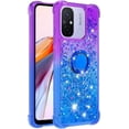 thumbnail image 2 of Slim Fit Phone Case for Xiaomi Redmi 12C, Bling Shiny Quicksand Effect TPU Bumper Case with Four Corners Heavy Anti-Fall Protection for Redmi 12C,Purple Blue, 2 of 14