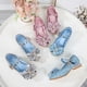 thumbnail image 4 of Zapatos de princesa para niñas, con lazo, tacones altos, zapatos de rendimiento para niñas medianas y grandes, zapatos individuales para niñas pequeñas, 4 of 5
