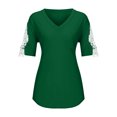 thumbnail image 5 of Pntutb Women's Lace Short Sleeve V-Neck T-Shirt Loose Casual Summer Tee Tops Special Offers, 5 of 6