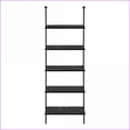 thumbnail image 2 of Bookshelf 5-Tier 72”H Modern Open Shelf | Black Marble-Look | Black Metal, 2 of 13