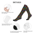 thumbnail image 5 of Lsque Colorful Geometric Dog Pattern Sport Compression Socks for Men & Women 15-20 mmHg Knee High Nurse Pregnant Running Medical and Travel Athletic, 5 of 6