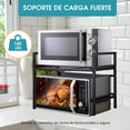 thumbnail image 4 of Estantería para Microondas, Estante Organizador de Cocina, Estante Microondas Encimera con 6 Ganchos, Estantería Extensible Cocina de 2 Niveles, Negro, 4 of 6