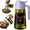 Purple, variant on CXINYI 16 oz Glass Olive Oil Dispenser for Kitchen, 2 in 1 Oil Sprayer Bottle for Cooking, Salad, BBQ and Frying, Black