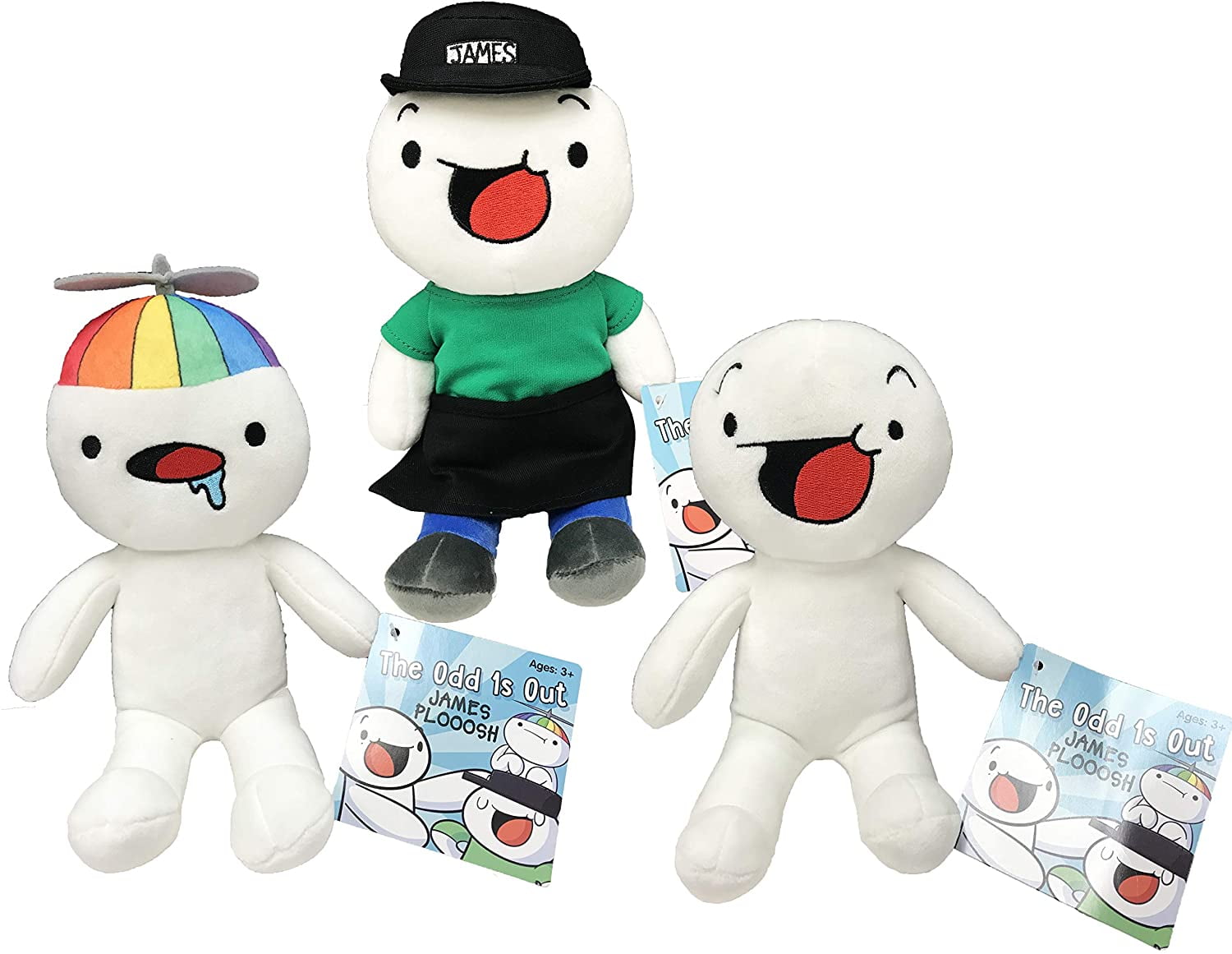The Odd 1s Out 8" James Plooosh Toy Plush Set of 3