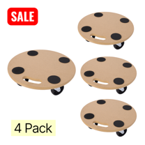 Tcbosik 4 Pack Furniture Moving Dolly, 15 inch Heavy Duty Mover, Mobile Roller Cart, 550 lbs Capacity, Natural