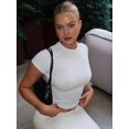 thumbnail image 6 of Women'S Short Sleeve T Shirts Summer Crop Tops Basic Slim Fit Gym Workout Y2k Clothes, 6 of 7