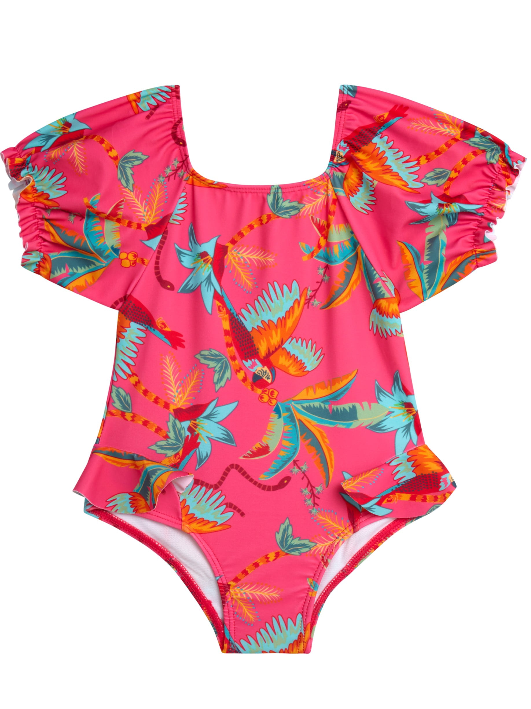 Jessica Simpson Toddler Girl Rash Guard Swimsuit with Headband, Sizes 12M-24M
