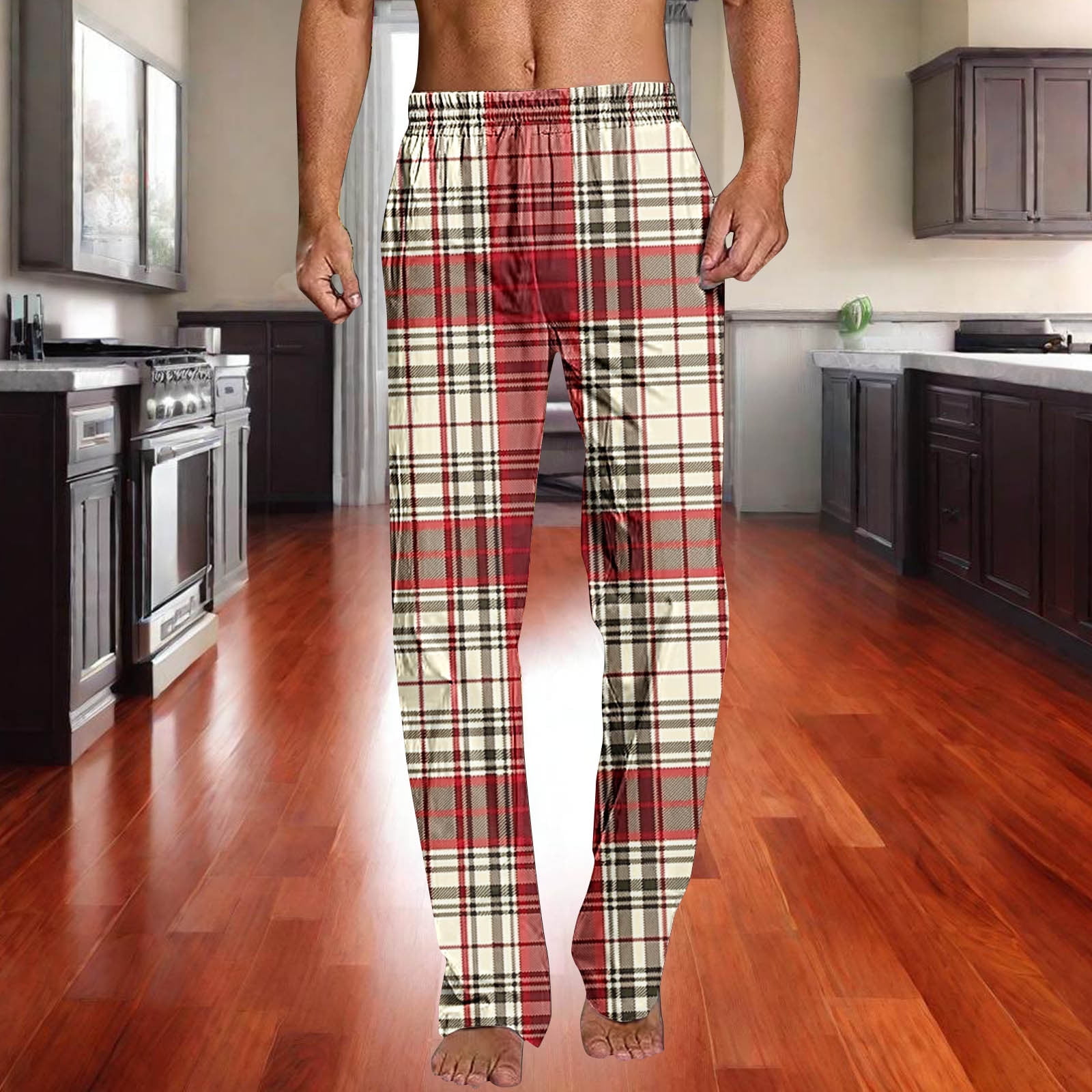 Pantalon long en lin pour homme - Rayé - Été - Quotidien - Décontracté Pantalon long en lin pour homme - Rayé - Été - Quotidien - Décontracté