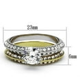 thumbnail image 2 of Two-Tone IP Gold (Ion Plating) Stainless Steel Ring with AAA Grade CZ in Clear for Women Clear Stone Color Style TK967 Size 7, 2 of 5