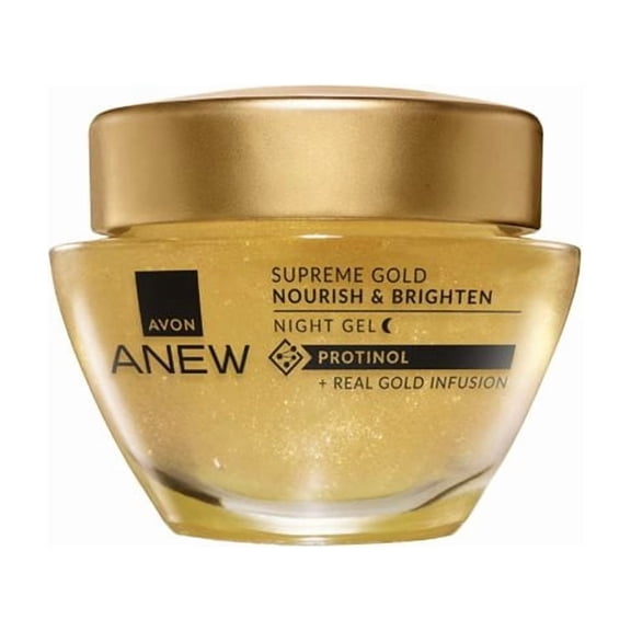 Avon ANEW Supreme Gold Nourish & Brighten Night Gel, Protinol™ with Gold Infusion, Anti-Wrinkle & Brightening Night Moisturizer, 1.7 oz / 50 ml