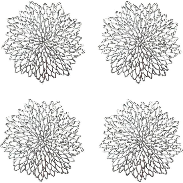 Manteles individuales redondos CHAO de plástico para calentar platos y Decoración de mesas 4 piezas