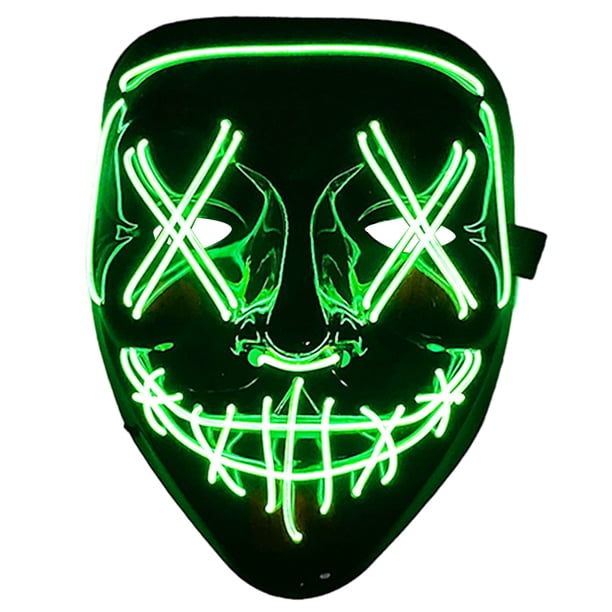 Máscara fluorescente de Halloween, máscara de payaso fantasma de terror para fiesta de disfraces, Carnaval