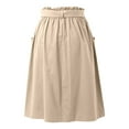 thumbnail image 3 of Riforla Women's Casual High Waist Pleated A Line Midi Skirt with Pocket Skirts for Women Trendy A One Size, 3 of 4