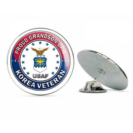 Korea Lapel Pin - US Air Force Proud Grandson of a Korea Veteran Steel Metal 0.75