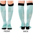 thumbnail image 2 of GZHJMY 1 Pair Marble Watercolor Green Compression Socks 20-30mmHg Knee High Women Socks Tube Athletic Stockings for Men Sport Soccer Running Cycling Medical Nurse Winter Travel, 2 of 7