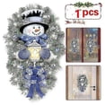 thumbnail image 1 of Pegatina de guirnalda de muñeco de nieve de bienvenida, pegatina de pared para puerta de casa de Navidad, 1 ud., 1 of 5