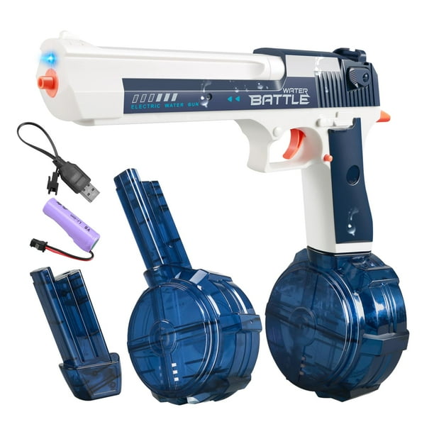 Pistola de agua eléctrica Teengra Automatic con tambor de 510 ml, color azul