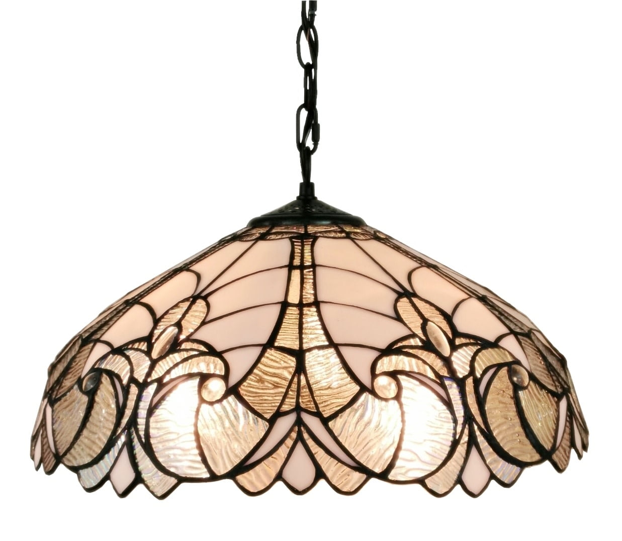Tiffany Style 2 Light Vintage Pendant Lamp 18" Wide