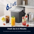thumbnail image 4 of SIMZLIFE Portable Countertop Ice Maker Machine, 26 lbs Ice Per Day, 9 Bullet Ice Cubes Ready in 6 Minutes, Small & Large Ice Sizes, Self-Cleaning, 1.1L Water Tank, Ice Scoop & Basket, Gray, 4 of 12