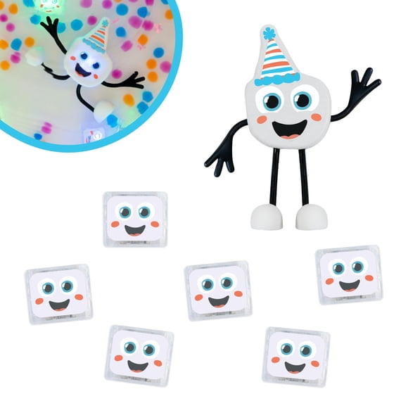 Glo Pals New Party Pal Water-Activated Bath Toy With 6 Reusable Light-Up Cubes For Sensory Play