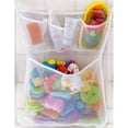 thumbnail image 4 of ZHAOCHENG Bolsa para juguetes de baño Red para juguetes de baño Red de almacenamiento para juguetes de baño para bebés Tres bolsillos pequeños Un bolsillo grande con 2 ventosas para montaje en pared (, 4 of 5