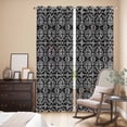 thumbnail image 3 of Black and White Kitchen Curtains 84 Inch Length, Modern Moroccan Geometric Abstract Art Grommet Top Bedroom Living Room Curtains, Light Filtering Cafe Curtain Drapes 2 Panels Set 84''x84'', 3 of 9