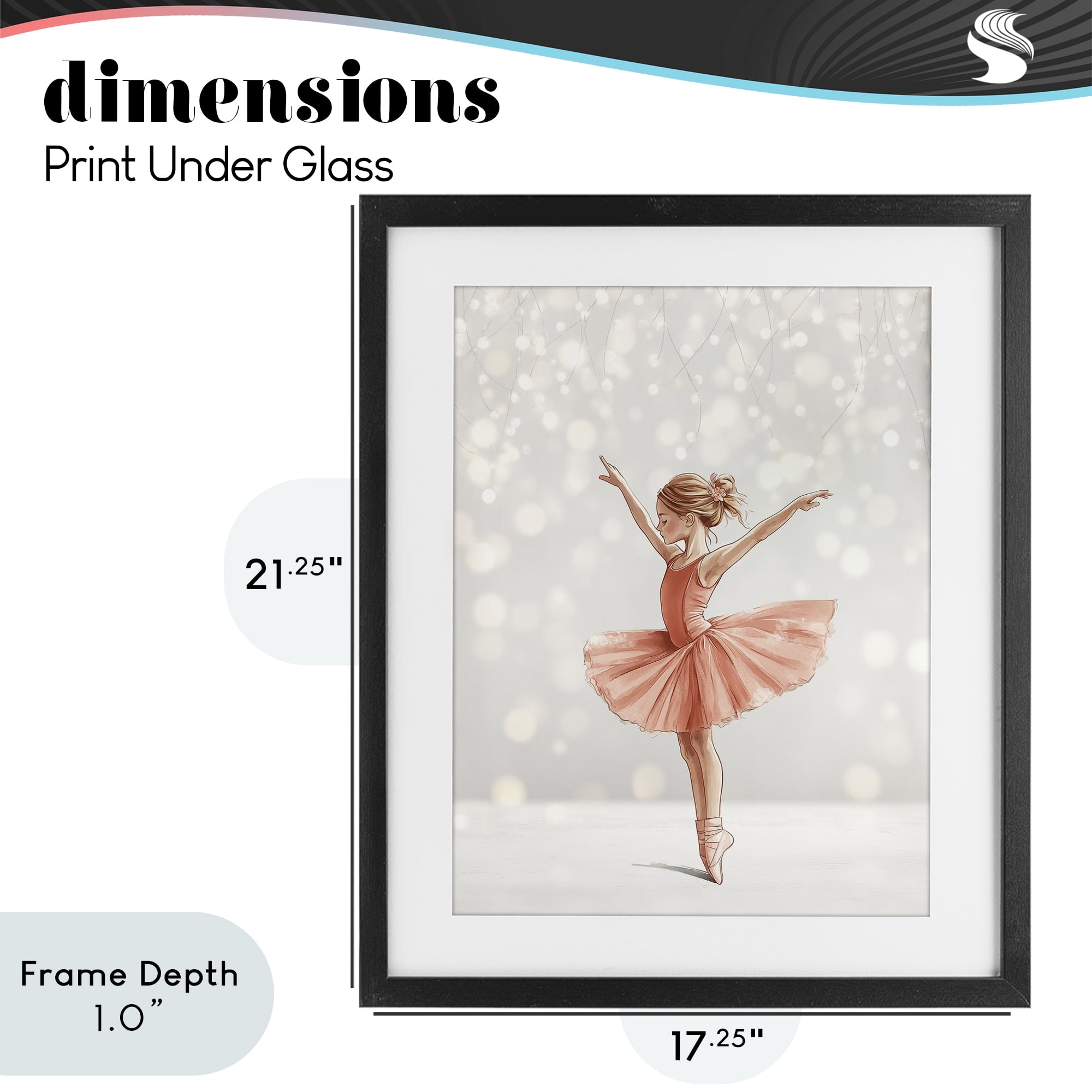 Stupell Industries Dancer In The Light Black Framed Print Under Glass, design by Christine Simpson Art