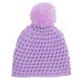 thumbnail image 4 of Xfvqtps Child Beanie Knitted Crochet Plush Pompom Solid Color Cute Kawaii Windproof Coldproof Warm Outdoor Fall Winter Skull Cap Purple, 4 of 4