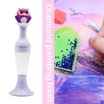 thumbnail image 3 of Cuadros Decorativos Jarrón 5D diamante pintura punto taladro pluma DIY artesanía (búho púrpura sin taladro) Tmvgtek embutido en tela, 3 of 7