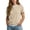 Khaki, variant on Kelon Tops for Women Short Sleeve Shirts Crew Neck Business Dressy Spring Summer Fashion Outfits Trendy Clothes, S