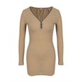 thumbnail image 3 of Verycand Women's Zipper V Neck Knitted Slim Fit Wrapped Hip Dress, 3 of 4
