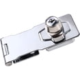 thumbnail image 3 of HUGFEGWE Keyed Hasp Lock with Keys Twist Knob for Doors Cabinets Chrome Plated 4in U2536-16641, 3 of 7