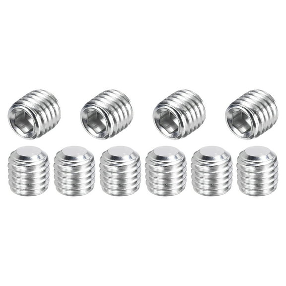 10 Pcs M12-1.75 x 12mm Grub Screws, 304 Stainless Steel Cup Point Allen Head Screws Internal Hex Socket Drive