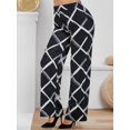 thumbnail image 1 of Pantalones de Pierna Ancha con Rombo de Cintura Alta Rosegal Pantalones de talla grande, 1 of 5