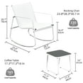 thumbnail image 3 of Dextrus 3 Pieces Outdoor Bistro Set - 2 Rocking Chairs with Glass Coffee Table, Conversation Furniture Set for Outdoor Indoor, 3 of 6