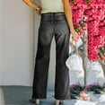thumbnail image 7 of ClodeEU Women's High Waisted Straight Leg Jeans,Casual Baggy Denim Trousers Black,Womens Plus XL, 7 of 7