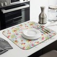 thumbnail image 3 of Pioneer Flower Floral Print Pattern Kitchen Dish Drying Mat 1 Pack, Ultra Absorbent Microfiber Drainer Mat, 16"x18", 3 of 6