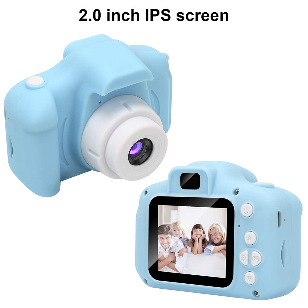 16GB Memory Card Included Kids Digital Camera Gifts for 3-12 Year Old Boys,8MP HD Front/Rear Selfie 1080P Video Shockproof Mini Child Toy Camcorders with 2.3 inches LCD for Indoor Outdoor,Blue