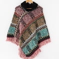 thumbnail image 7 of Autumn Winter Capes Ladies Poncho with Fringe Hem Crochet Cape National Pullover Knitted Cloak Warm Wool Shawl for Women, 7 of 7