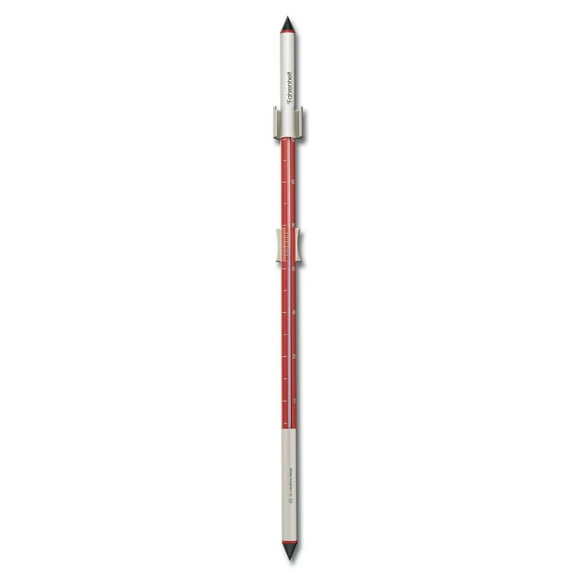Analog Thermometer Red Anodized Aluminum 34 inch tall