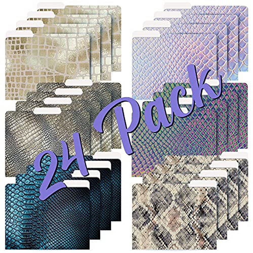 Better Office Snakeskin Heavyweight File Folders 1/3-Cut Tab Letter Size Assorted Colors 24/Pack