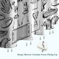 thumbnail image 6 of Black and White Football Elements Pattern Shower Curtain 72"x72" ,Bathroom Decorative Shower Curtains Set with 12 Hooks,Modern Waterproof Washable Shower Curtain, 6 of 6