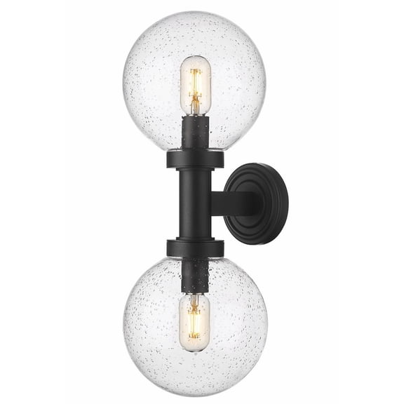 599M2-BK-Z-Lite-Laurent - 2 Light Outdoor Wall Sconce In Modern Style-21 Inches Tall and 8 Inches Wide